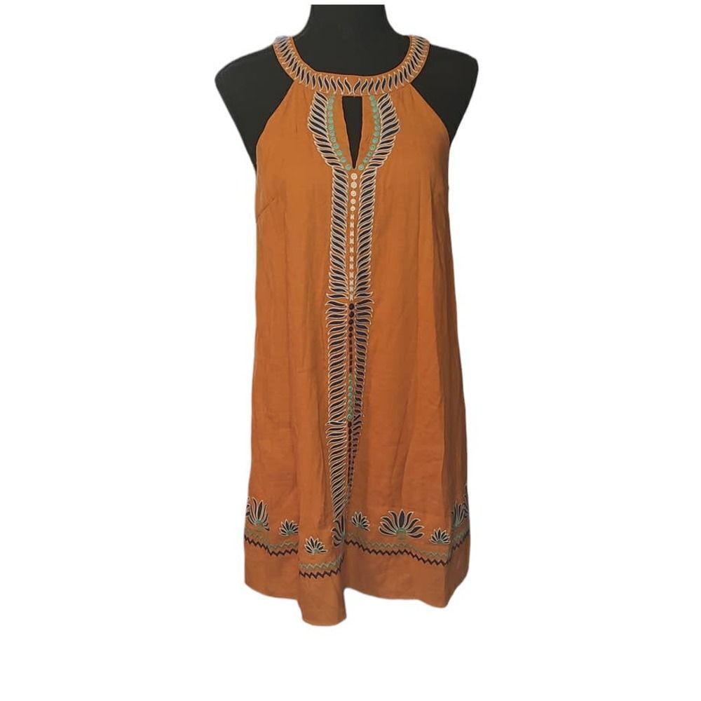 THML Embroidered Aztec Print Sleeveless Dress Small